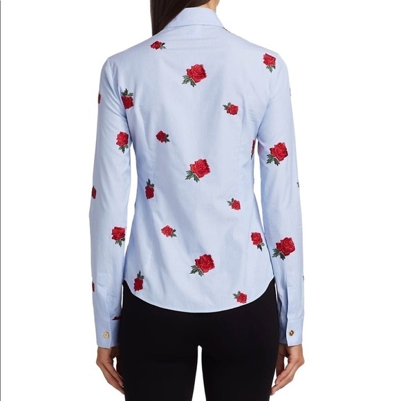 Versace rose-embroidered shirt - Picture 3 of 13